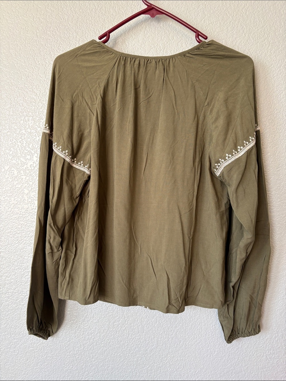 Sanctuary Olive Green Embroidered Boho Tunic with Tassels - Picture 7 of 7